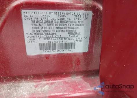 2017 Nissan Sentra S/Sl/Sr/Sv from USA, damaged, VIN 3N1AB7AP5HL641116